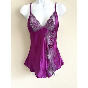 Vintage Y2K Shirley Of Hollywood Purple Slip Womens Large Fairy Sexy Party Glam
